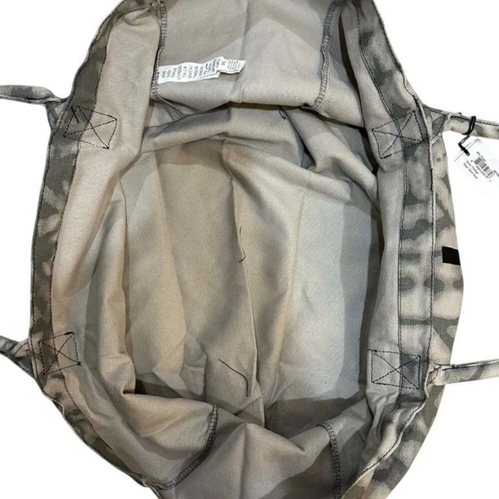 ALO Yoga Bag Gray Tie-Dye Canvas Cotton Large Tote Bag For Travel & Gym Carry-On - Picture 3 of 6